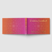Roze & Sinaasappel Bright Ombre Mandala bruiloft Gastenboek (Volledig)