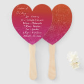 Roze & Sinaasappel Bright Ombre Mandala Huwelijksp Handwaaier (Voorkant en achterkant)