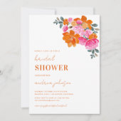 Roze & Sinaasappel Bright Summer Garden Vrijgezell Kaart (Voorkant)