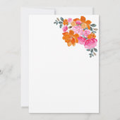 Roze & Sinaasappel Bright Summer Garden Vrijgezell Kaart (Achterkant)