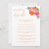 Roze & Sinaasappel Bruiloft Etiquette Vrijgezellen Kaart (Voorkant)