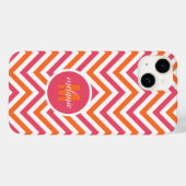 Roze Sinaasappel Chevron Custom Case-Mate iPhone Case (Achterkant (horizontaal))