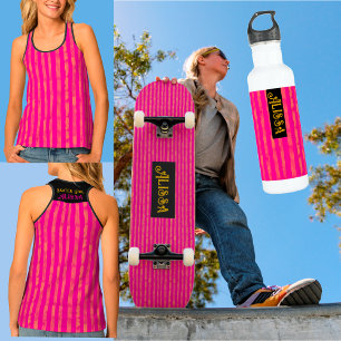 Roze sinaasappel coole skater girly modern persoonlijk skateboard