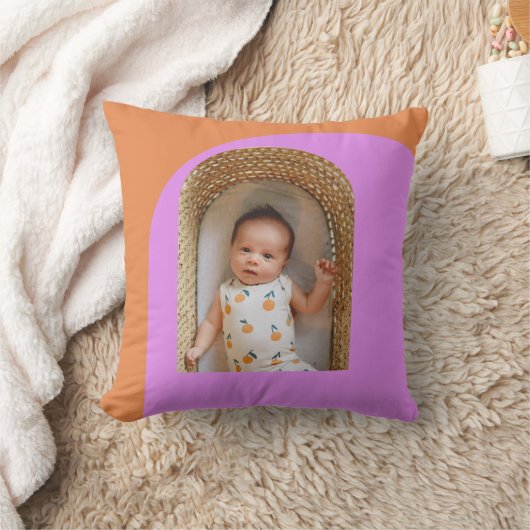 Roze Sinaasappel Custom Baby Photo Nursery Keepsak Kussen (Deken)