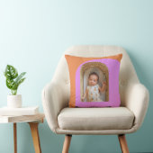 Roze Sinaasappel Custom Baby Photo Nursery Keepsak Kussen (Stoel)