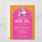 Roze Sinaasappel Disco Bride Era Vrijgezellenfeest Kaart (Voorkant)