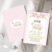 Roze Sinaasappel Een Gekke Gans 1e Verjaardag Kaart