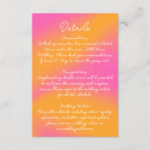 Roze Sinaasappel Eenvoudig Script Details Informatiekaartje (Voorkant)