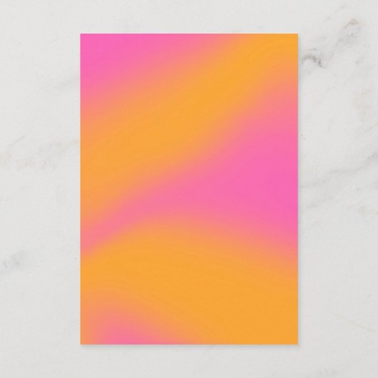 Roze Sinaasappel Eenvoudig Script Details Informatiekaartje (Achterkant)