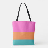 Roze, Sinaasappel en blauw brede strepen Modern mi Tote Bag (Achterkant)
