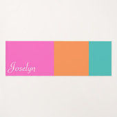 Roze, Sinaasappel en blauwe strepen met naam minim Yogamat (Voorkant (horizontaal))