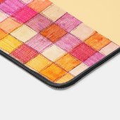 Roze sinaasappel en crème gingham bureau mat (Hoek)