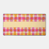 Roze sinaasappel en crème gingham bureau mat (Voorkant)