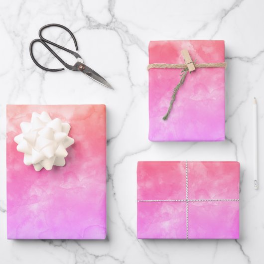 Roze Sinaasappel en Paarse Inpakpapier Vel (Voorkant)