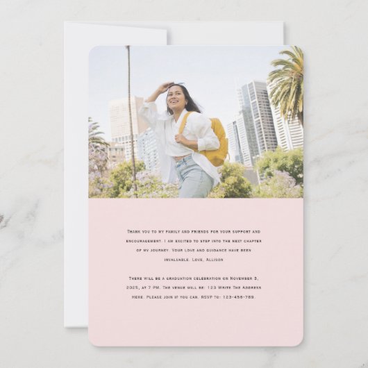 Roze Sinaasappel Esthetische gradiënt, foto's afst Aankondiging (Achterkant)