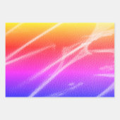 Roze sinaasappel gedurfde moderne lijnen streaks inpakpapier vel (Voorkant)