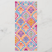 Roze Sinaasappel Geel Blauwgroen Decoratieve Fan W Menu (Achterkant)