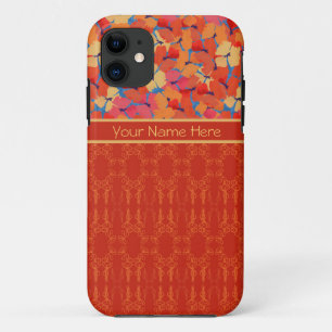 Roze Sinaasappel Geel Poppies iPhone 5 Hoesje-Mate 11 Hoesje