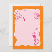 Roze Sinaasappel Geïllustreerde Vintage 30ste Verj Kaart (Achterkant)