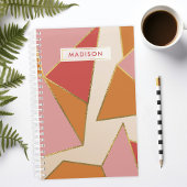 Roze Sinaasappel Geometrisch Goud Glitter Geperson Planner