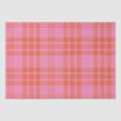 Roze Sinaasappel geruit Plaid Gingham Tissuepapier (Voorkant)