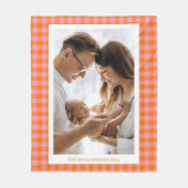  roze Sinaasappel geruite Schattigee plezier verti Fleece Deken (Voorkant)