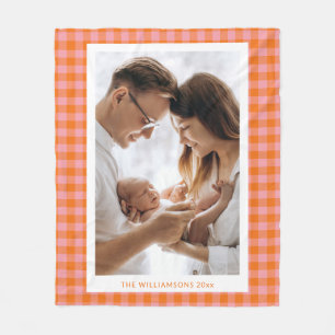 roze Sinaasappel geruite Schattigee plezier verti Fleece Deken