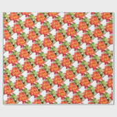 Roze sinaasappel gestreepte thee roos waterverf pa cadeaupapier (Vlak)