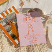 Roze Sinaasappel getekend 30e grillige foto verjaa Kaart