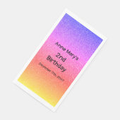 Roze Sinaasappel Glitter 2e Verjaardag Tweede aang Servet (Hoek)