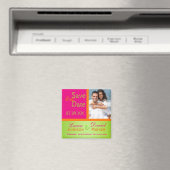 Roze Sinaasappel Groen Bewaar de datum Fotomagneet Magneet (Insitu (Vaatwasser))