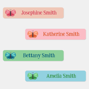 Roze Sinaasappel Groen Blauw Schattige Vlinder Naa Labels