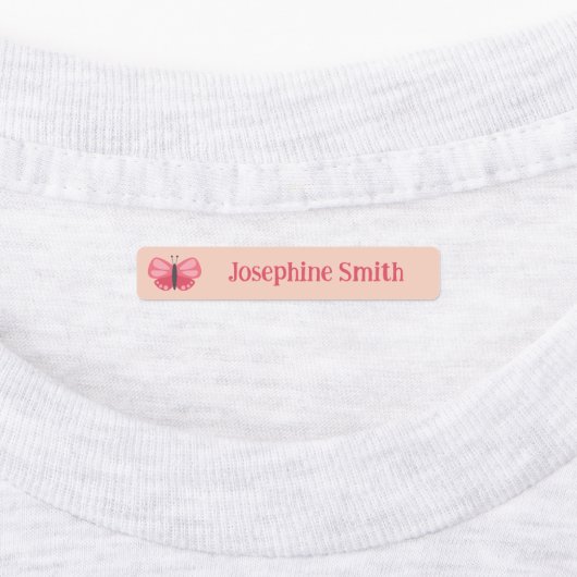 Roze Sinaasappel Groen Blauw Schattige Vlinder Naa Labels (Aangebracht)