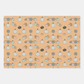 Roze Sinaasappel Groene Thanksgiving Wrapping Pape Inpakpapier Vel (Voorkant 3)