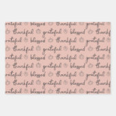 Roze Sinaasappel Groene Thanksgiving Wrapping Pape Inpakpapier Vel (Voorkant 2)