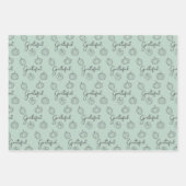 Roze Sinaasappel Groene Thanksgiving Wrapping Pape Inpakpapier Vel (Voorkant)