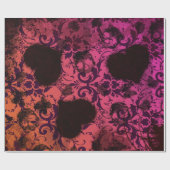 Roze Sinaasappel Grunge Damask Valentijn Cadeaupapier (Vlak)