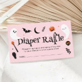Roze Sinaasappel Halloween Baby shower Luier Raffl Informatiekaartje