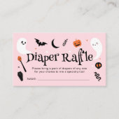 Roze Sinaasappel Halloween Baby shower Luier Raffl Informatiekaartje (Voorkant)