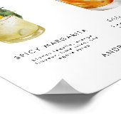 Roze Sinaasappel Handtekening Drink Cocktail Sign Poster (Hoek)