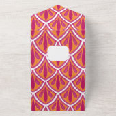 Roze & Sinaasappel Heldere Kleurrijke Fan Wedding All In One Uitnodiging (Buitenkant)