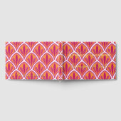 Roze & Sinaasappel Heldere Kleurrijke Fan Wedding Gastenboek (Volledig)