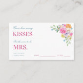 Roze & Sinaasappel Hoeveel kussen Vrijgezellenfees Informatiekaartje (Voorkant)