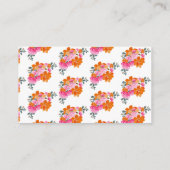 Roze & Sinaasappel Hoeveel kussen Vrijgezellenfees Informatiekaartje (Achterkant)