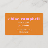 Roze & Sinaasappel, Kleurrijk & Creatief, Modern Visitekaartje (Achterkant)