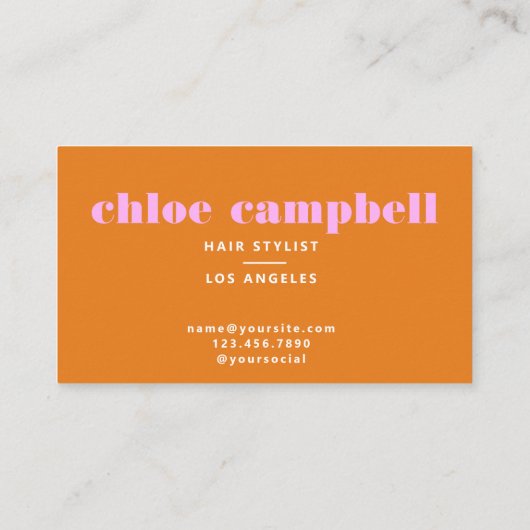 Roze & Sinaasappel, Kleurrijk & Creatief, Modern Visitekaartje (Achterkant)