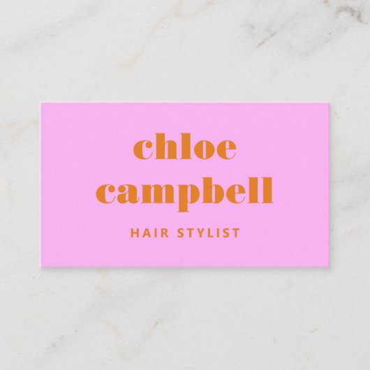Roze & Sinaasappel, Kleurrijk & Creatief, Modern Visitekaartje (Voorkant)