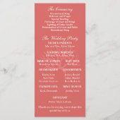 Roze Sinaasappel Koraalrif Zeepaardje Trouwprogram Programmakaart (Achterkant)