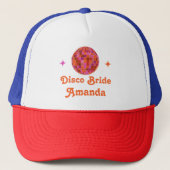 Roze Sinaasappel Laatste Disco Retro Bachelorette Trucker Pet (Voorkant)