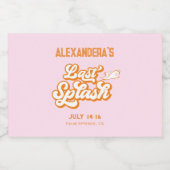 Roze Sinaasappel Laatste splash Bachelorette Sparkling Wijnetiket (Enkel label)